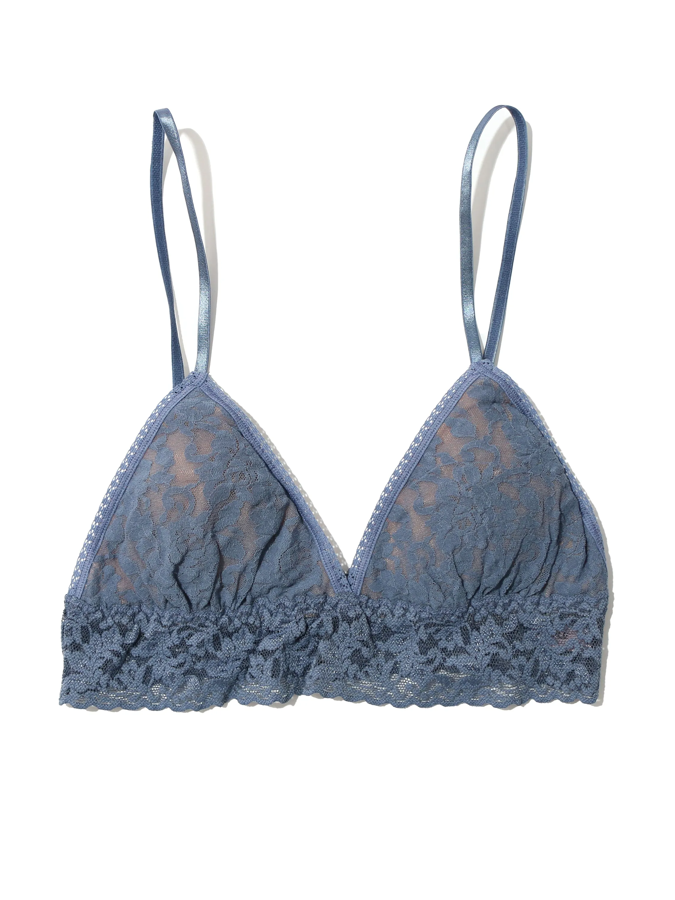 Signature Lace Padded Triangle Bralette Tour Guide Blue Sale