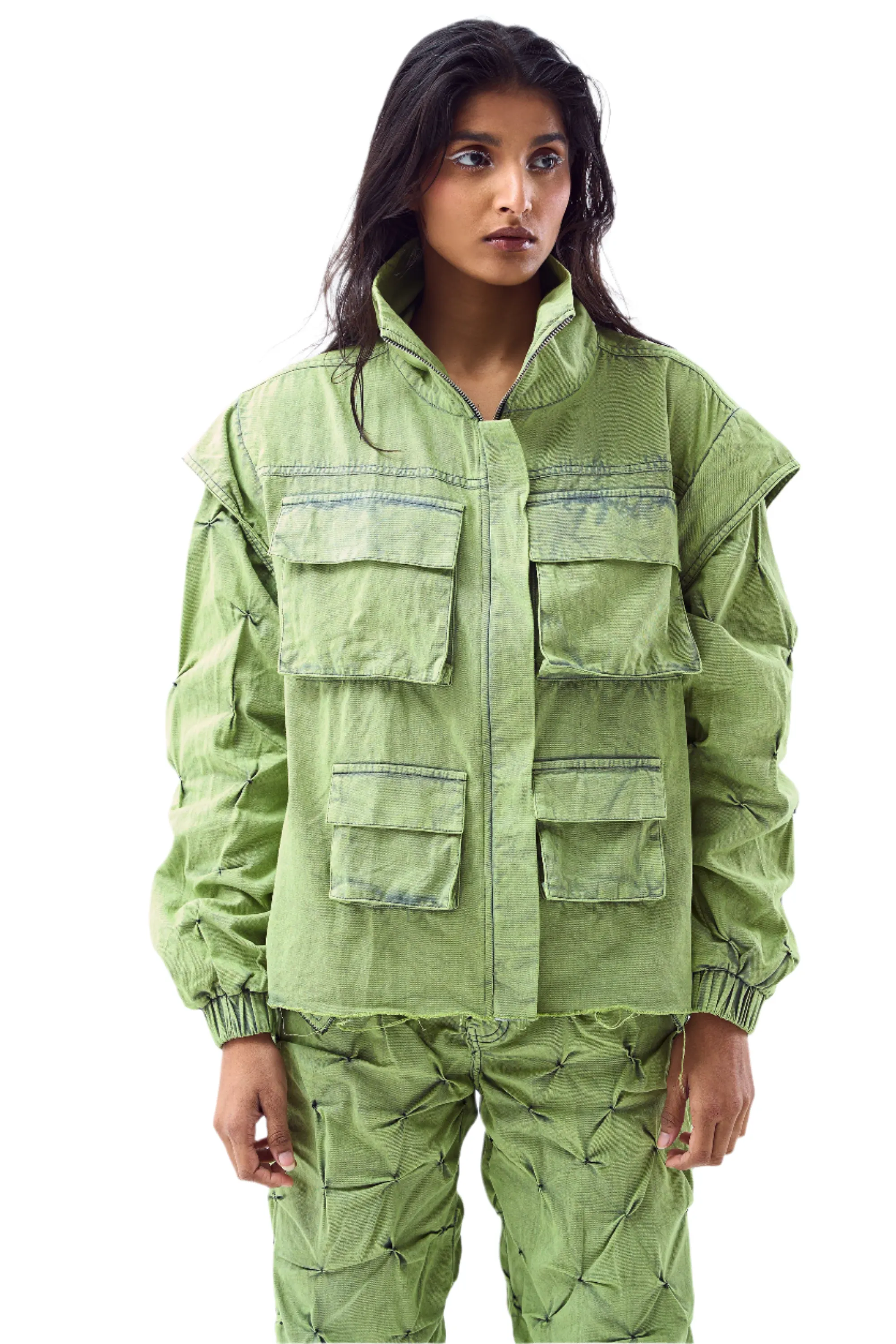 Signature Smocked Co-ord Set- Lime