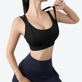 Stylish Double-Strap Sports Crop Bras