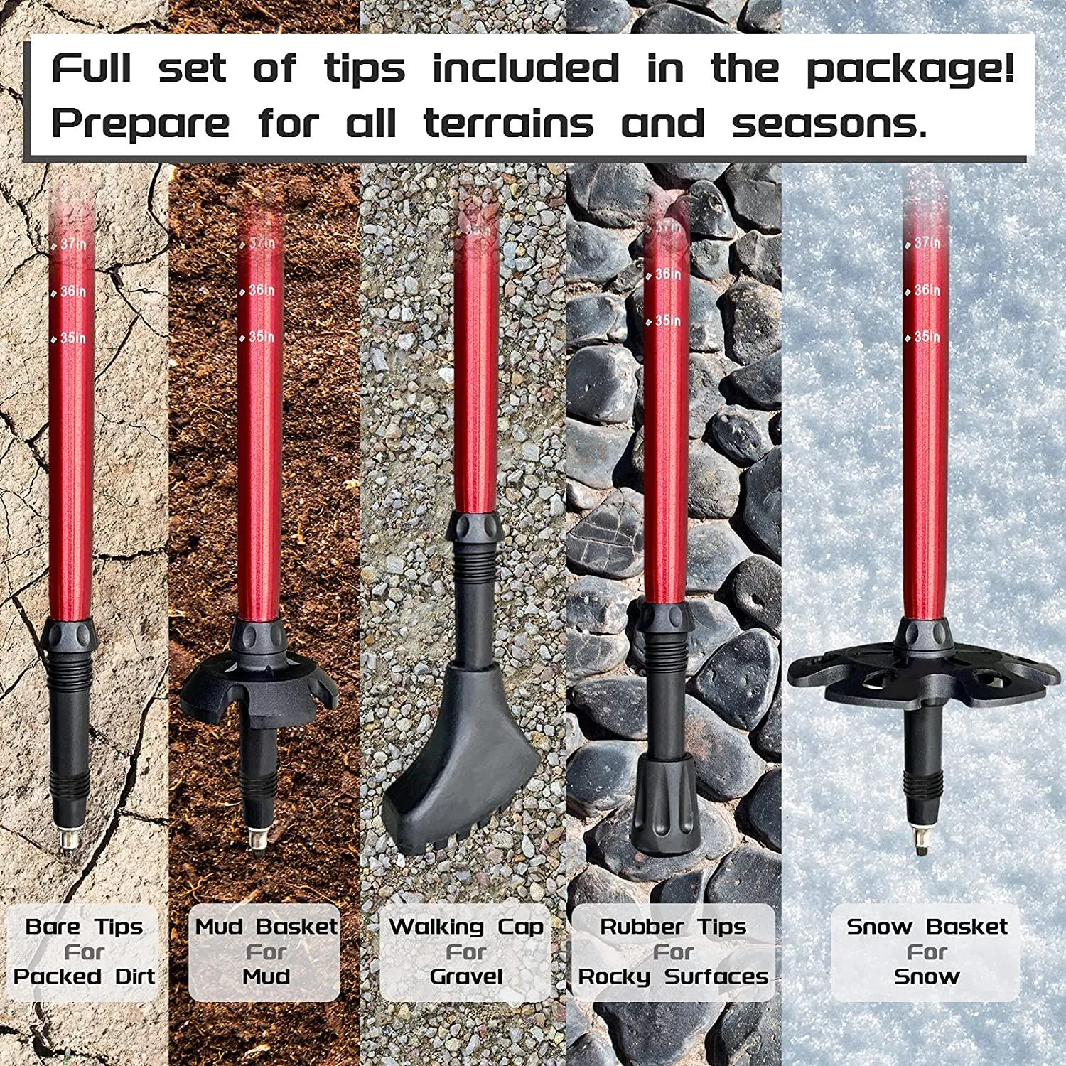 TheFitLife Hiking Walking Trekking Poles - 2 Pack With Antishock And Quick Lock System, Telescopic, Collapsible, Ultralight For Hiking, Camping, Mountaineering, Backpacking, Walking, Trekking