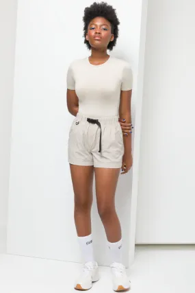 Utility Canvas Strap Short Beige