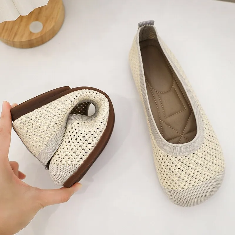 Vanccy Weaving Breathable Loafers  Comfortable Walking Casual Flats Shoes WF11