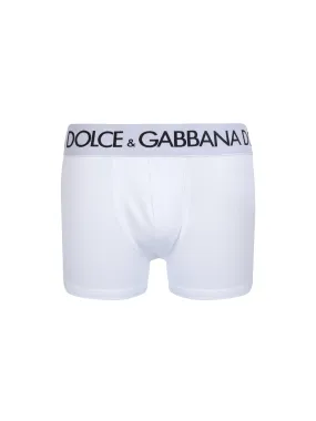 White bi-elastic boxer shorts