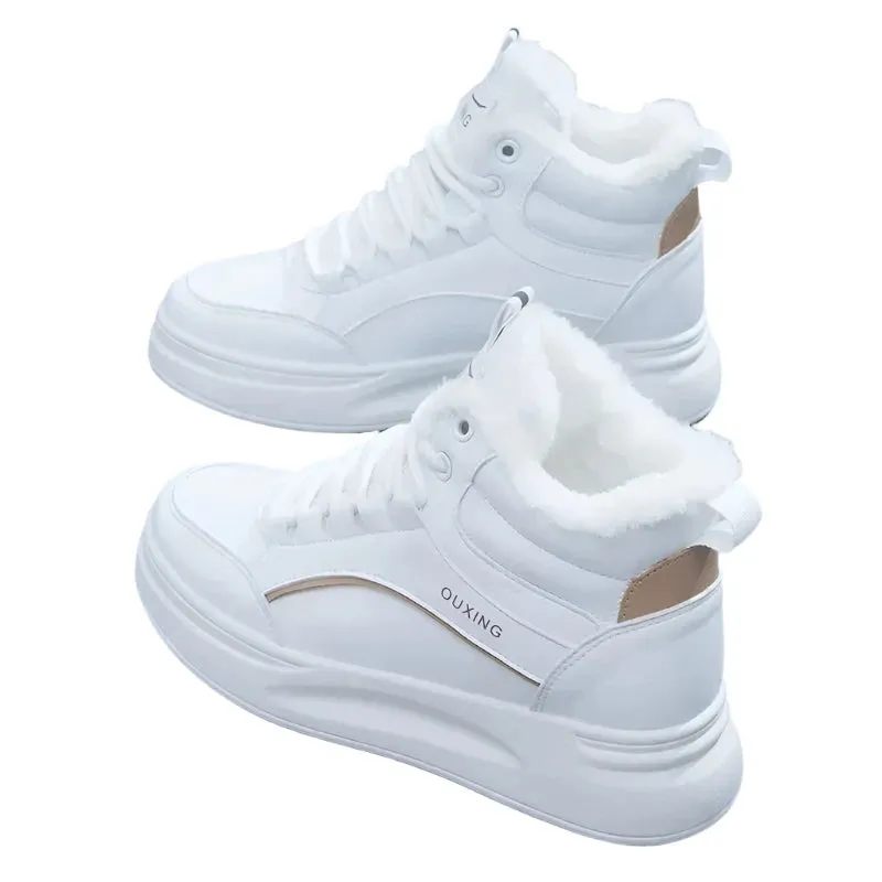 Women's Woolen Fleece Winter Ankle Boots - Warm, Anti-Cold, Thickened Snow Shoes